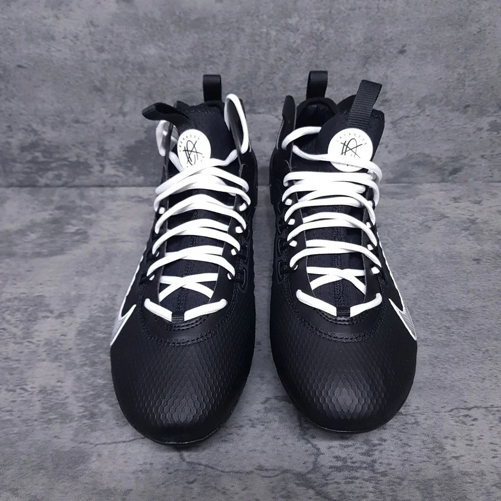 NIke Huarache‎ 9 Elite Lax Mid Lacrosse Cleats Mens 12.5 Black White FD0088-002